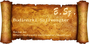 Budinszki Szilveszter névjegykártya